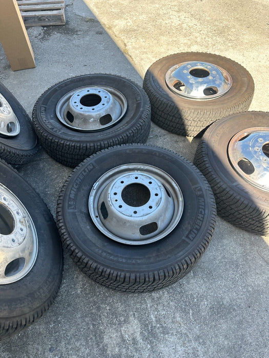 2020 FORD F350 DUALLY DRW OEM FACTORY WHEELS ALLOY RIMS MICHELIN TIRES 8X200