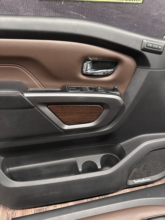 2017 NISSAN TITAN XD RESERVE FRONT REAR BROWN DOOR PANEL SET OEM *FLAWS #10