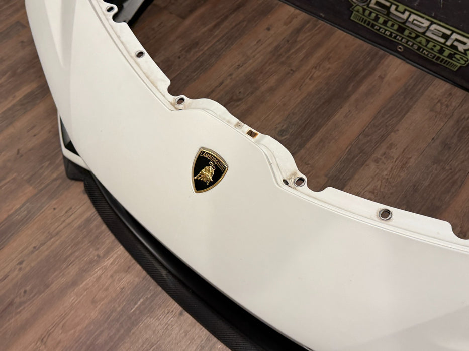 2019 LAMBORGHINI HURACAN 610 FRONT BUMPER OEM WHITE COMPLETE MINUS SENSORS