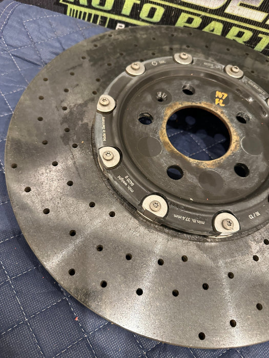 2014 AUDI R8  FRONT DRIVER LEFT CARBON CERAMIC BRAKE ROTOR OEM 420 615 301 K