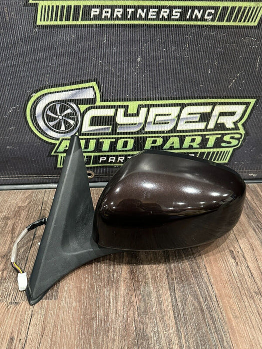 2010 NISSAN 370Z DRIVER LEFT DOOR MIRROR BLACK CHEERY (NAG) OEM