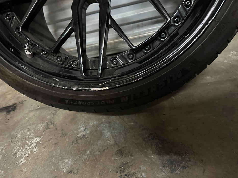2021 AUDI R8 21X12 5X112 ANRKY REAR WHEELS RIMS PAIR TIRE GENUINE OEM ~CURBRASH~