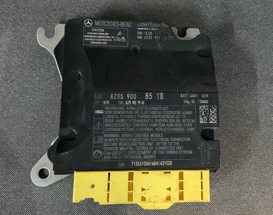 2015-2018 MERCEDES AMG C63 BAG CONTROL MODULE 205 900 85 18 A2059008518
