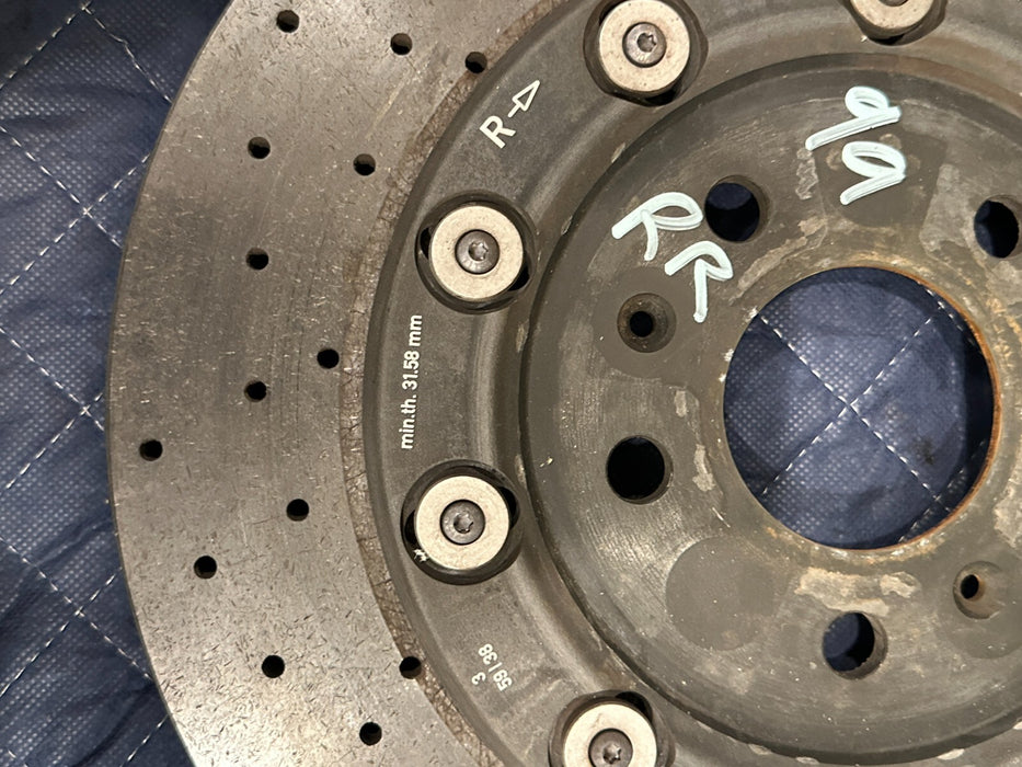 2021 AUDI R8 REAR PASSENGER RIGHT CARBON CERAMIC BRAKE ROTOR OEM 4S0 615 602 A