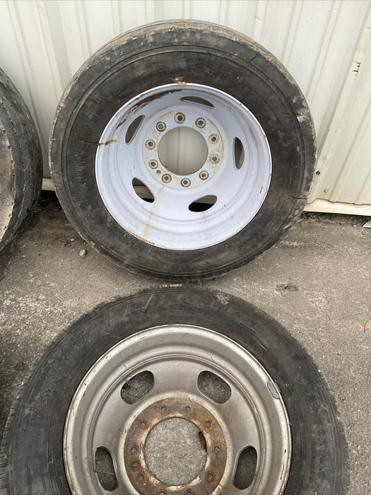 FORD F450 STEEL SPARE WHEEL TIRE RIM 10X225 19.5" 225/70R19.5 ~TIRE DAMAGE~