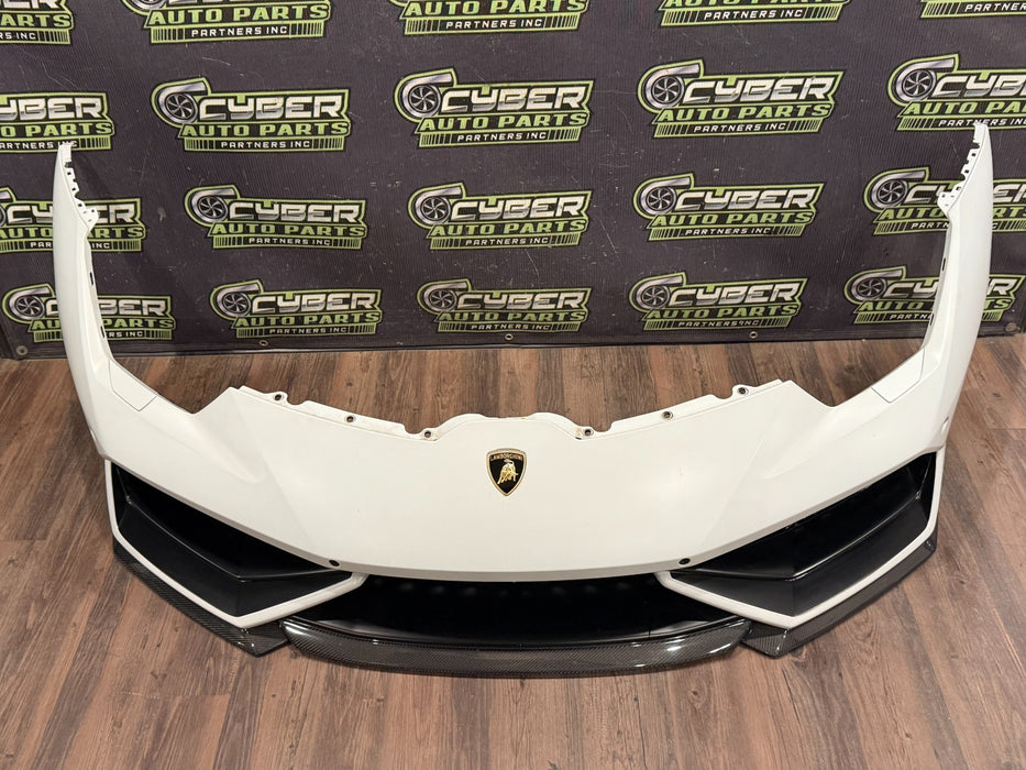 2019 LAMBORGHINI HURACAN 610 FRONT BUMPER OEM WHITE COMPLETE MINUS SENSORS