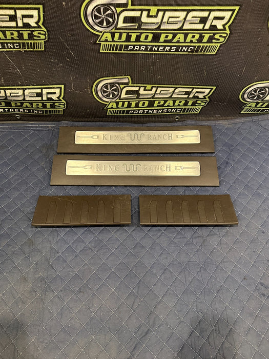 2017-2019 FORD F250 F350 F450 FRONT REAR KING RANCH BROWN KICK PLATES OEM *WEAR*