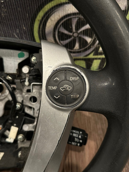 2014 TOYOTA PRIUS V BLACK LEATHER STEERING WHEEL OEM *WEAR* (READ DESCRIPTION)