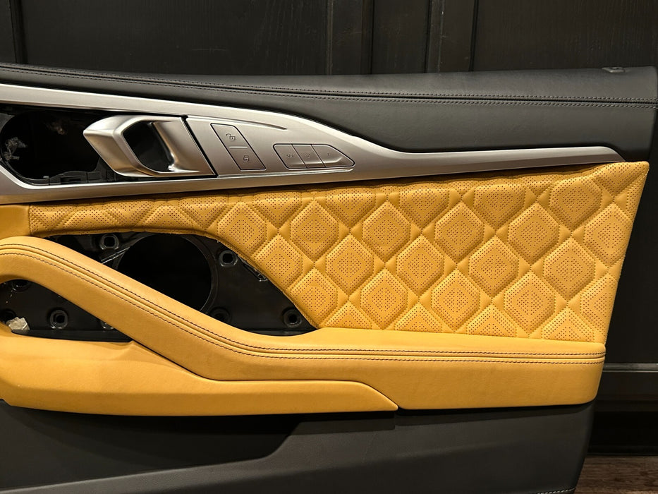 2020 BMW M8 COMP FRONT REAR LEFT RIGHT SAKHIR ORANGE DOOR PANELS OEM *READ DESC*