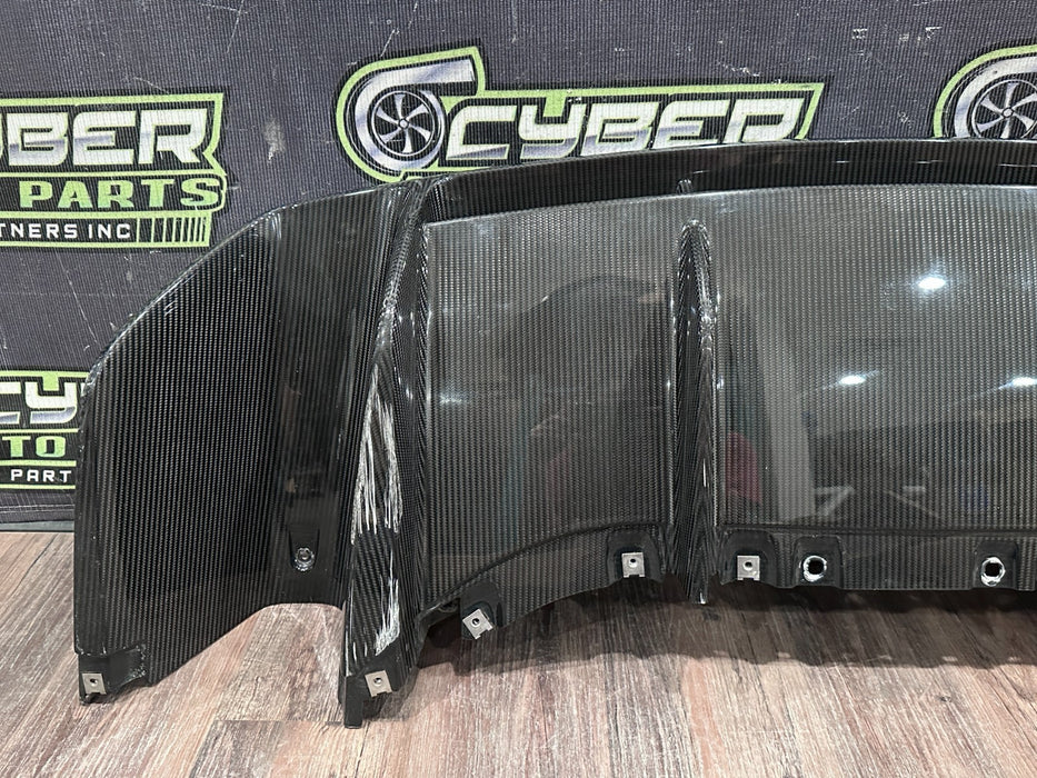 17-18 AUDI R8 CARBON FIBER REAR BUMPER DIFFUSER OEM *DAMAGE/READ* 4S0 807 521 D