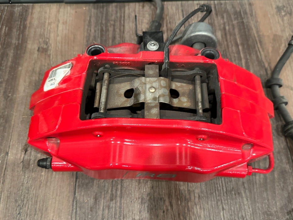 2017 AUDI R8 RED BRAKE CALIPER SET OEM *PAINT CHIPS 9,10*