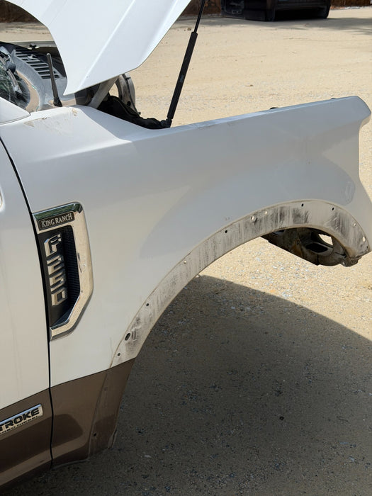 2017-2022 FORD F250 F350 KING RANCH PEARL WHITE 2 TONE PASSENGER FENDER (UG, H5)
