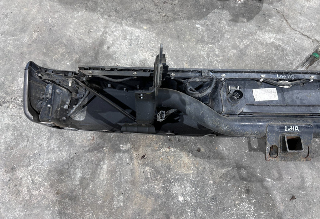 2017 NISSAN TITAN XD REAR BUMPER W SENSOR HARNESS & TOW HITCH OEM