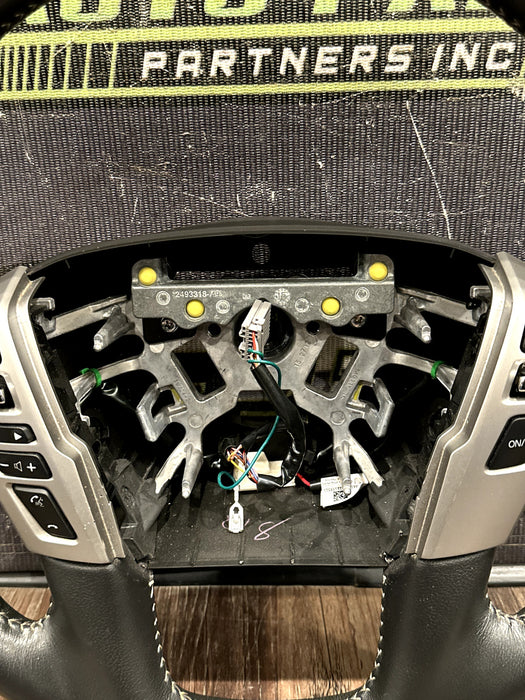 2016-19 NISSAN TITAN & XD LEATHER STEERING WHEEL W CRUISE OEM *READ/MINOR FLAWS*