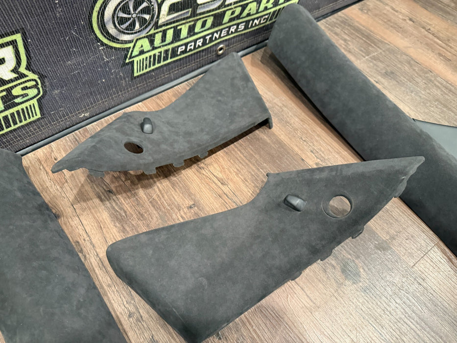 2014 AUDI R8 PLUS ALCANTARA INTERIOR A PILLAR TRIMS SUN VISORS OEM GENUINE