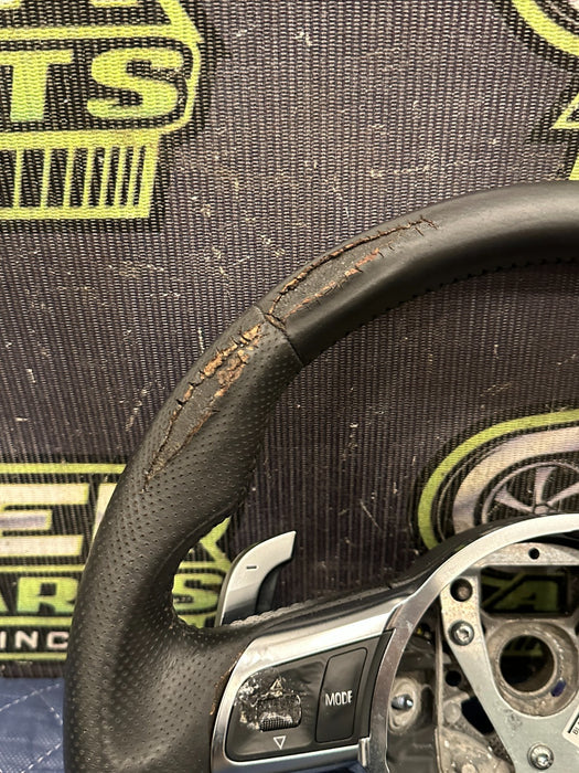 2014 AUDI R8 V10 BLACK LEATHER STEERING WHEEL W PADDLE SHIFTER OEM ~FLAW!!~