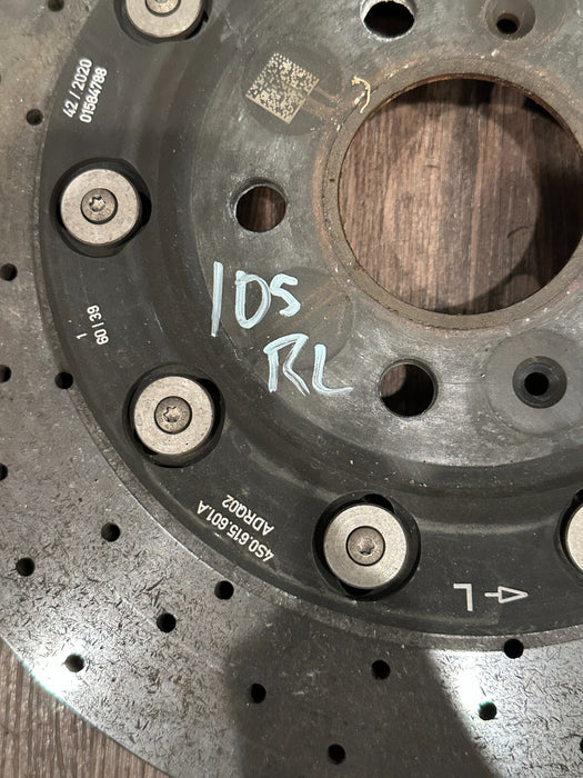 2021 AUDI R8 REAR DRIVER LEFT CARBON CERAMIC BRAKE ROTOR OEM 4S0.615.601.A