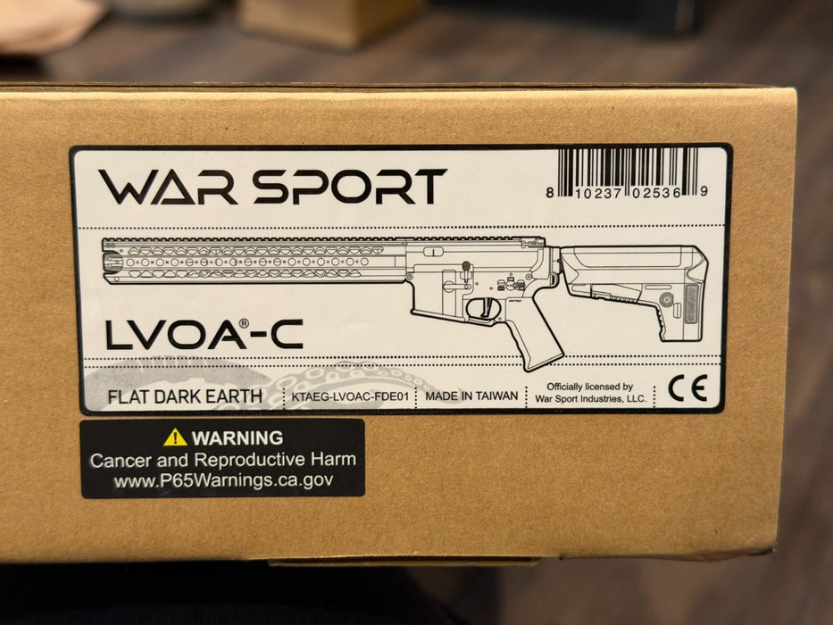 Krytac War Sport Licensed LVOA-C M4 Carbine Airsoft AEG Rifle Flat Dark Earth