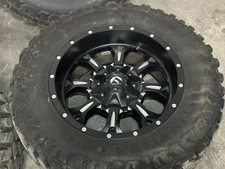 FORD F250 8X170 FUEL 20X10 WHEELS RIMS 35X12.50 FIRESTONE DESTINATION M/T 2 TIRE