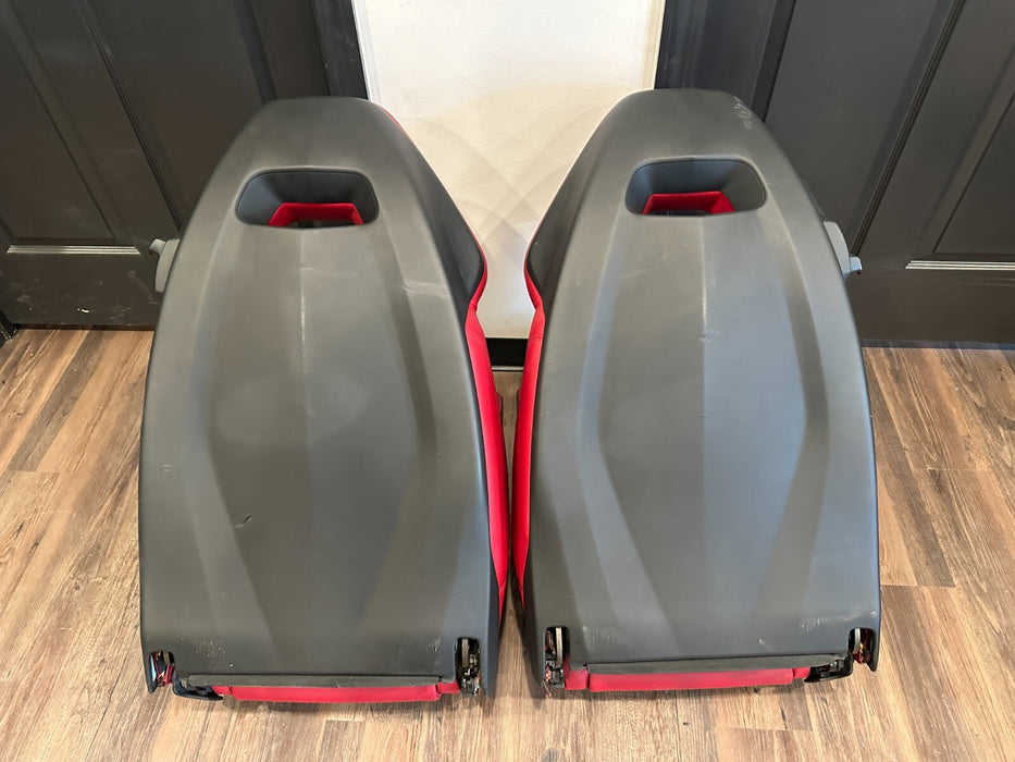 2015 LAMBORGHINI HURACAN LP610-4 RED LEATHER FRONT SEATS OEM GENUINE OEM *WEAR*