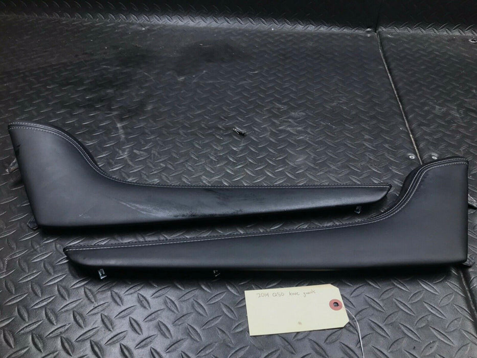 2014-2018 INFINITI Q50 SEDAN OEM LEATHER KNEE PADS PAIR CONSOLE