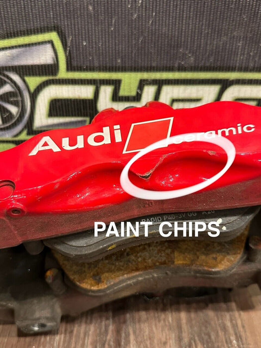 2021 AUDI R8 FRONT RIGHT RED CARBON CERAMIC BRAKE CALIPER OEM *PAINT CHIPS/READ*