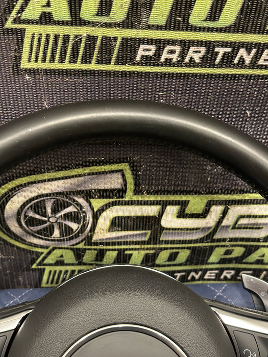 2014 AUDI R8 V10 PLUS BLACK LEATHER STEERING WHEEL W/ AIR BAG AIRBAG OEM