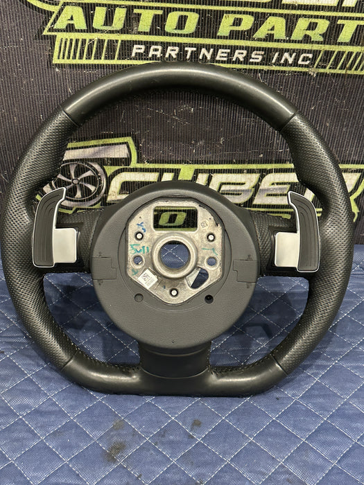 2014 AUDI R8 V10 PLUS BLACK LEATHER STEERING WHEEL W/ AIR BAG AIRBAG OEM