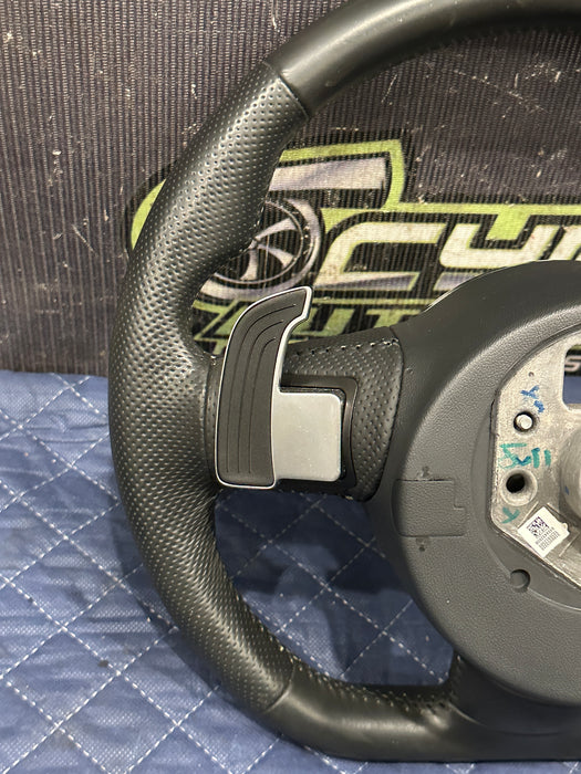 2014 AUDI R8 V10 PLUS BLACK LEATHER STEERING WHEEL W/ AIR BAG AIRBAG OEM