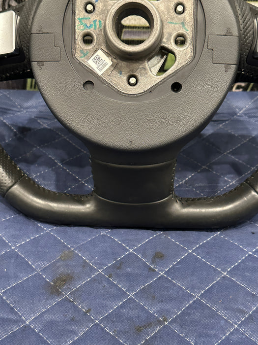2014 AUDI R8 V10 PLUS BLACK LEATHER STEERING WHEEL W/ AIR BAG AIRBAG OEM
