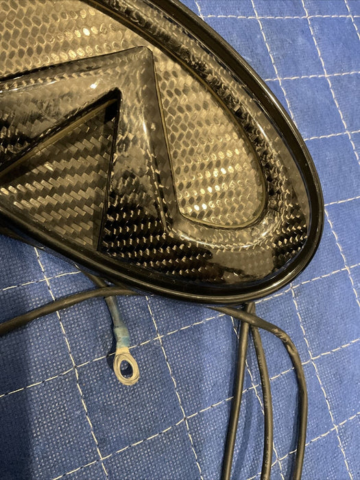 2017 INFINITI Q50 RED SPORT FRONT EMBLEM BADGE GLOW RED W/HARNESS F2890 6HA0A