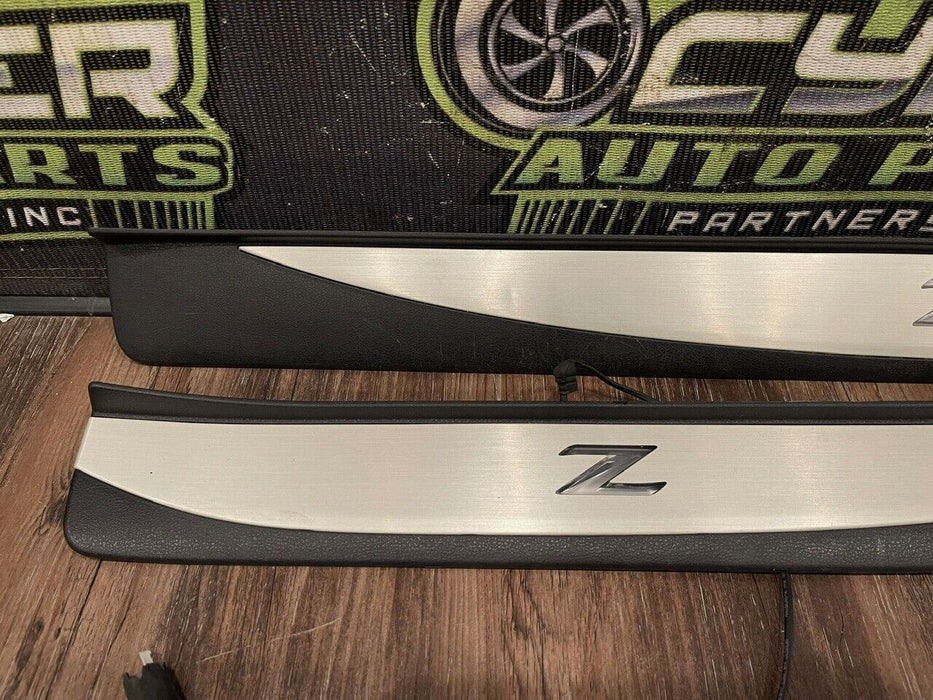 2018 NISSAN 370Z NISMO LEFT RIGHT ILLUMINATED KICK PLATES W/ HARNESS OEM (READ