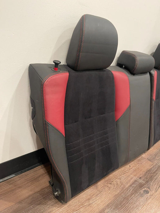 2015 SUBARU WRX STI REAR SEATS SEAT BACK ALCANTARA RED LEATHER OEM 2015-2020