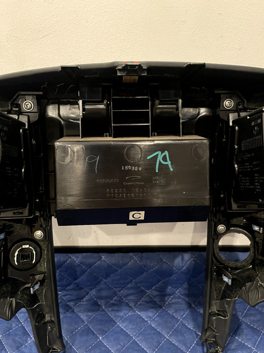 2017 NISSAN 370 NISMO RED STITCH CENTER DASH AC RADIO SURROUND BEZEL OEM *SCUFFS