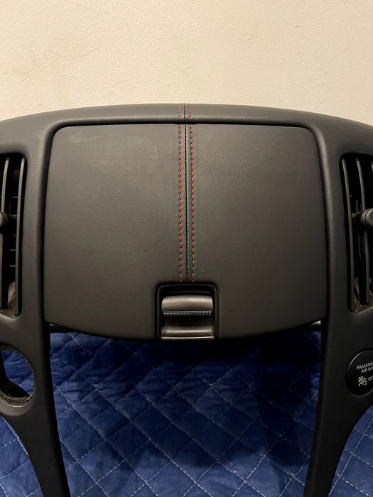 2017 NISSAN 370 NISMO RED STITCH CENTER DASH AC RADIO SURROUND BEZEL OEM *SCUFFS