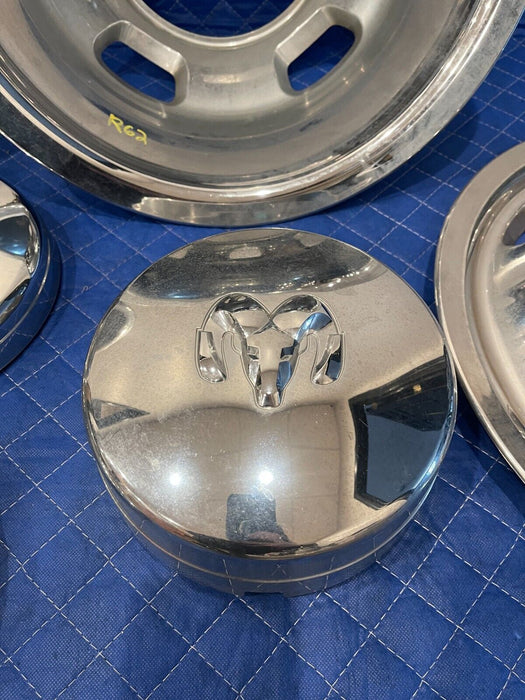 2012 DODGE RAM 3500 DUALLY CHROME WHEEL SIMULATORS & CAPS OEM