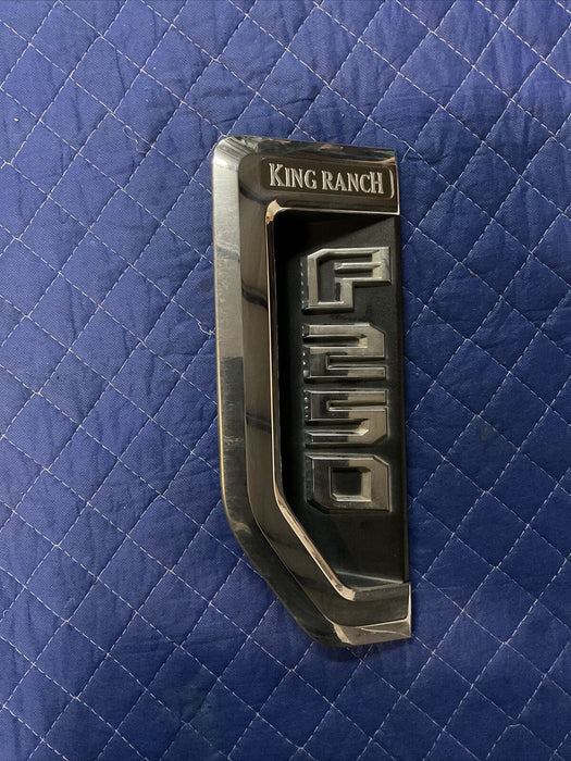 2017-2019 FORD F250 KING RANCH DRIVER LEFT FENDER BADGE EMBLEM OEM