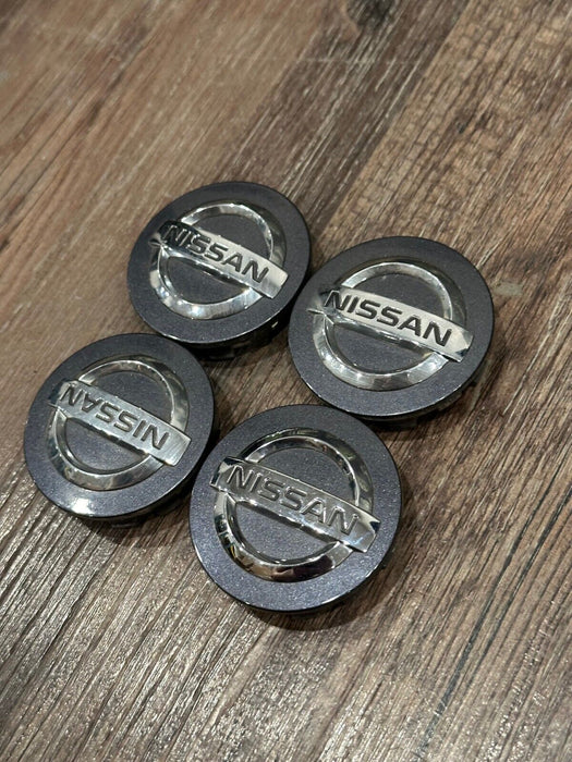 2018 NISSAN 370Z NISMO WHEEL RIM CENTER CAPS (4) GUN METAL GREY OEM 2009-2020