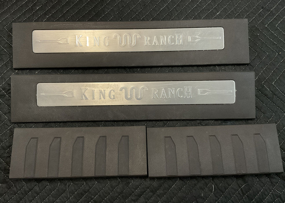 2017-2019 FORD F250 F350 F450 KING RANCH KICK SCUFF PLATE SET OEM