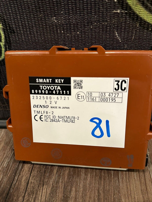 2014 TOYOTA PRUIS V SMART KEY KEYLESS ENTRY CONTROL MODULE OEM 89990-47111