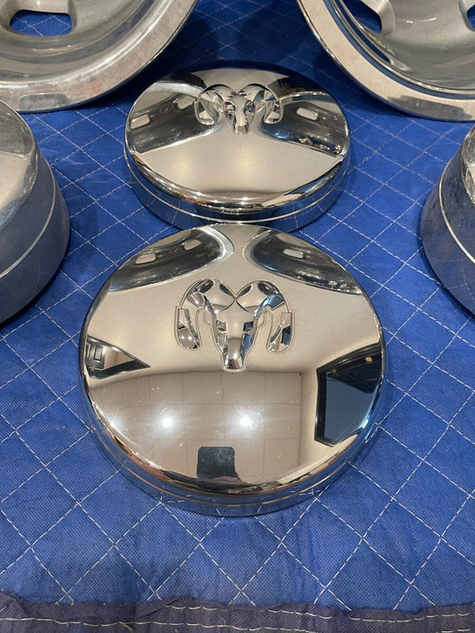 2012 DODGE RAM 3500 DUALLY CHROME WHEEL SIMULATORS & CAPS OEM