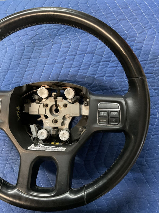 2017 RAM 2500 3500 SLT BLACK LEATHER STEERING WHEEL OEM 167K MILES~MINOR WEARS~