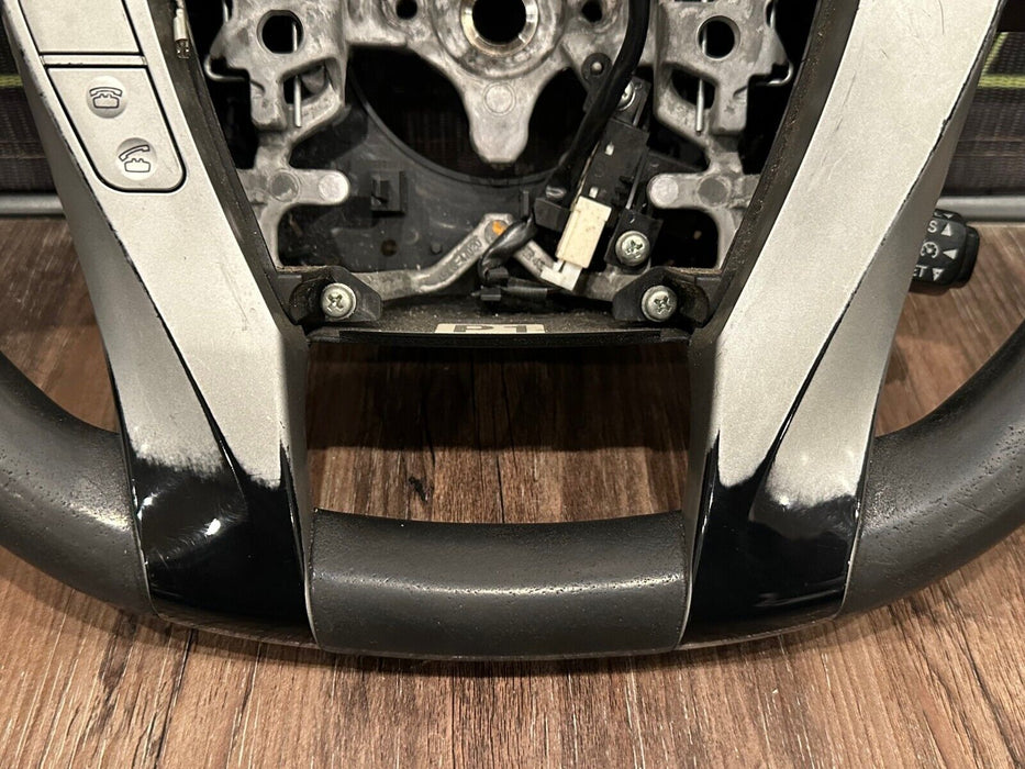 2014 TOYOTA PRUIS V BLACK LEATHER STEERING WHEEL OEM *WEAR* (READ DESCRIPTION)