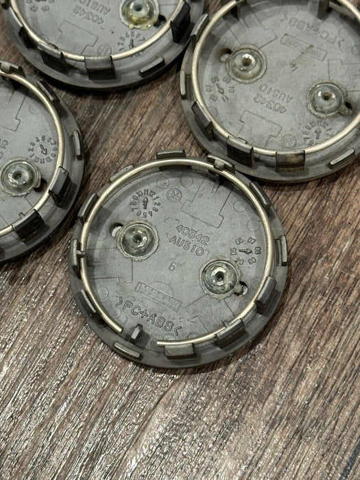 2018 NISSAN 370Z NISMO WHEEL RIM CENTER CAPS (4) GUN METAL GREY OEM 2009-2020