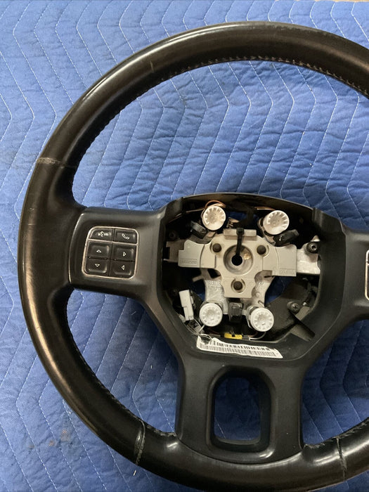 2017 RAM 2500 3500 SLT BLACK LEATHER STEERING WHEEL OEM 167K MILES~MINOR WEARS~
