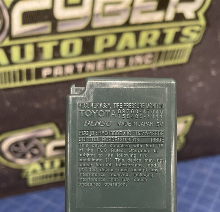 2014 TOYOTA PRIUS V TIRE PRESSURE MONITER SENSOR RECEIVER MODULE 89760-47040