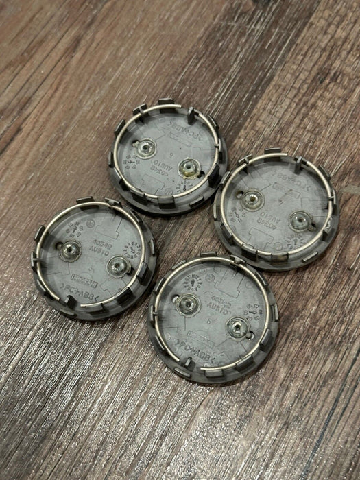 2018 NISSAN 370Z NISMO WHEEL RIM CENTER CAPS (4) GUN METAL GREY OEM 2009-2020