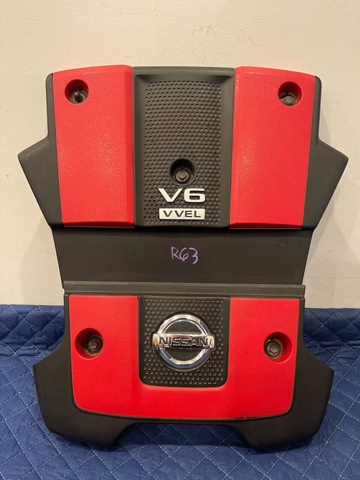 2014 NISSAN 370Z NISMO V6 VVEL RED ENGINE COVER W/ HARDWARE OEM