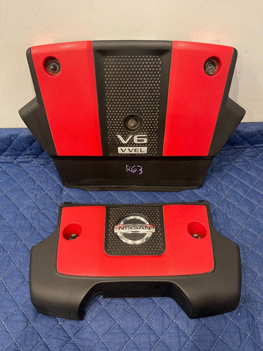 2014 NISSAN 370Z NISMO V6 VVEL RED ENGINE COVER W/ HARDWARE OEM