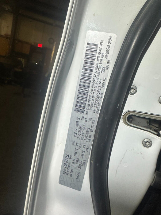 2017 RAM 2500 3500 SLT FRONT DRIVER DOOR BRIGHT WHITE (PW7) OEM 2010-2018